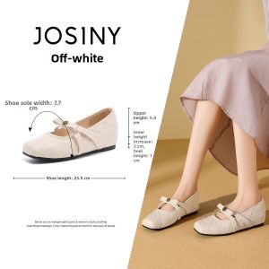 Josiny | Inner Heel Height Mary Jane Shoes Black Diamond Lattice Single Flat Shoes