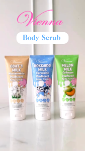 Vienna Body Scrub Milk Panthenol Series 200ml | Tube | Vitamin C | Niacinamide | Gluta Arbutin