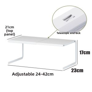 Expandable Kitchen Countertop Desktop Multi-layer Pot Holder Storage Rack Carbon Steel No-drilling Required for Kitchen Utensils