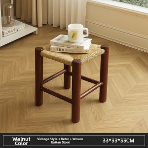 OYIla | Retro Wooden Dining Stool Weaving