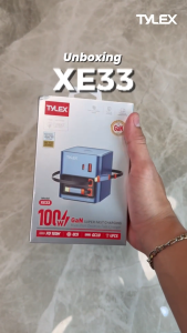 Tylex XE33 100W GaN Desktop Fast Charger with Dual Retractable Cables - Multi-Port PD Quick Charge