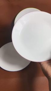 Corelle USA - White and Line - 01 Dĩa Cạn Tròn Trắng Có Viền Màu 21cm