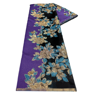 Vải Ren Jacquard Cao Cấp Chất Liệu Brocade Châu Phi 100% Polyester Chất Liệu Organza Pháp Nigeria Dùng Cho Váy Cưới Rộng 120cm 5 Thước