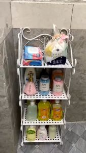 Kệ sắt 4 tầng phun sơn tĩnh điện，Có thể dùng cho giá sách thư phòng giá phòng khách giá phòng bếp giá phòn vệ sinhg，Không lắp ráp