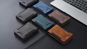 SUTENI Faux Leather Card Slot Wallet Flip Cover Card Box Pressing The Button Automatically Ejects The Card