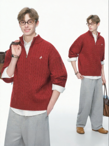 Áo Sweater Đỏ Mùa Đông Phiên Bản Giới Hạn Năm Mới cho Đôi
