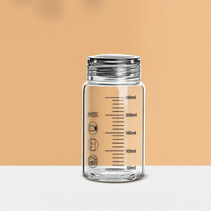 WEVOLA | Heat Resistant Measuring Glass Milk Cup with Lid