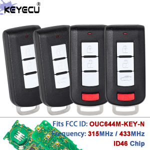 KEYECU OUC644M-KEY-N 315MHz/ 433MHz ID46 PCF7952 Chip Samrt Remote Key Fob for Mitsubishi Lancer Outlander ASX Mirage 2008-2018