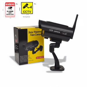 New Wireless Dummy Camera With Antena Solar Powered Waterproof Fake Camera Red Flashing Led Scare The Thief Home Security System