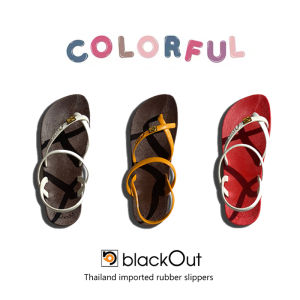 Blackout Rubber Flat Bottom Sandals Women Summer Comfortable Soft Sole Beach Vacation Beachside Shoes Fashionable Roman Style