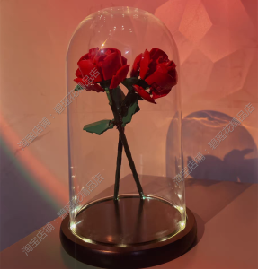 Suitable for Lego 40460 Rose Tulip Matching Glass Cover Gifts for Girlfriend Handmade Building Blocks Dust Cover