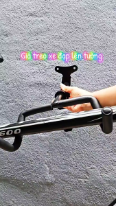 Móc treo xe đạp gắn tường ngang 2 nhánh có điều chỉnh nghiêng 360 độ gập gọn lên 90 độ kéo dài thu gọn (đầy đủ phụ kiện) + kèm dây buộc bánh xe - MLH