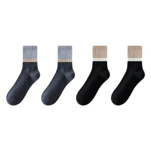 THREEGUN | Warm Woolen Socks For Men Mid-calf Thickened Anti-Odor Winter socks Antibacterial Anti-Ball Three Gun Brand 4 Pairs Pack