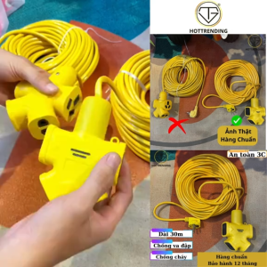 Cuộn Dây Điện Dài 20-25M Kèm Ổ Cắm Phích Cắm Đúc Chịu Lực Cao Đa Năng Tiện Lợi Dây Cấp Nguồn 220V Chịu tải 10A-2000W Bảo Hành 12 Tháng