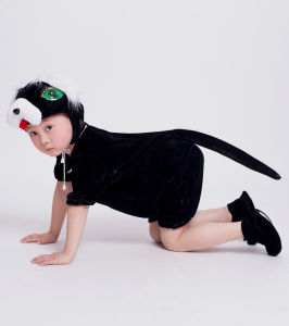 Childrens Performance Costume Little Dog Animal Suit Yellow Cartoon Dog Stage Props Outfit Animal Clothes Cotton Material