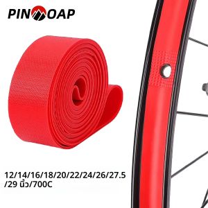 2PCS PVC จักรยานเสือภูเขาแผ่นยางสีแดงป้องกันการเจาะท่อภายในแผ่นป้องกัน 12/14/16/18/20/22/24/26/27.5/29 นิ้ว/700C