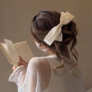 Elegant Satin Hair Clip for Women Long Butterfly Knot Hairpin Spring Back Hair Accessory Stylish Japanese Style Hair Jewelry