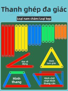 MINGZHUO | Bộ Đồ Chơi Từ Tính Giáo Dục Hình Bình Hành và Đa Giác Lớn