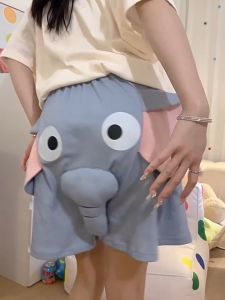 Cute Elephant Boxer Men Funny Short Humorou Underwear Animal Print Sleepwear Male Lounge Sweat Pants Pajama Bottom Nightwear 5XL