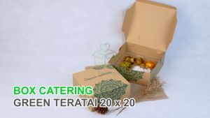 Dus Nasi 20X20 Kraft Bahan 310 GSM Motif Teratai Kotak Nasi Katering Paper Lunch Box Dus Bolu Kue isi 50 pcs