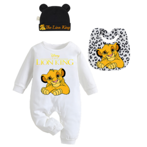 Disney | 3 Pieces/Batch of Baby Bibs Kawaii Anime Printed Hiccup Cloths Saliva Wipes Newborn Crawling Suits Newborn Hats Boy and Girl
