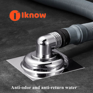 I know Washing Machine Drain Anti-odor Bathroom Drain Cover Right-angle connector for Bathroom Washing Machine Sewer connector with Deodorant core