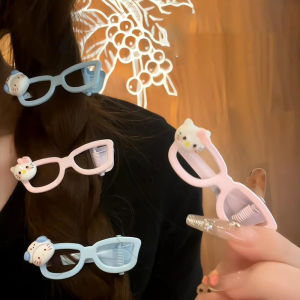 Tooyoo Sweet Cat Glasses Hair Clip Cute Side Clip Girl Duckbill Clip Student Hair Clip