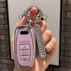 Auto For Audi A1 A3 8P A4 B8 B9 A5 A6 C7 A7 A8 Q3 Q5 Q7 Q8 C8 D5 4M RS3 S4 S5 S7 TT E-tron TPU Car Key Case Cover Shell Fob