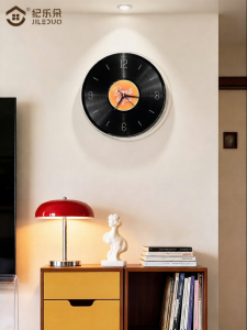 JILEDUO | Retro Artistic Wall Clock for TV Background No Drilling Required