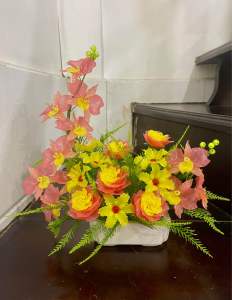 Chậu hoa pha lê chữ C cao 38cm ngang 40cm