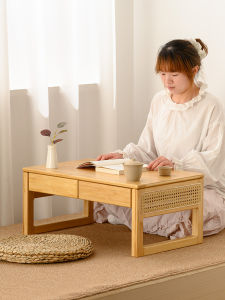 ZHUTING | Multi-purpose Bamboo Woven Window Table with Drawer