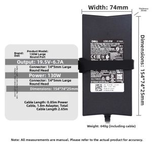 Dell | Genuine Original Laptop Power Adapter 130W