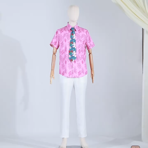 Nick Wilde Cosplay Costume Zootopia Clothes for Kid Hawaiian Pink Floral Shirt with Tie Halloween Suit