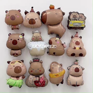 Capybara Animal Birthday Party Decorations Supplies One Time Disposable Tableware Inflatable Balloon