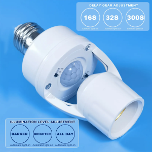 other | Smart E27 PIR Motion Sensor Light Switch 110V 220V Detector Base Lamp Holder Lux Time Delay Adjust Control Bulb Socket 1pc