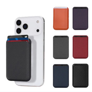 VYOPBC | Carbon Fiber Texture Strong Magnetic For Magsafe Card Holder Wallet For iPhone 17 16 18 Pro Max Samsung ID Credit Card Bag Case