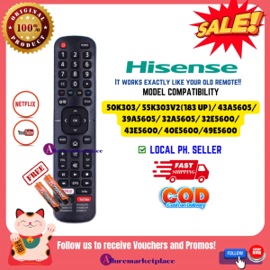 HISENSE REMOTE CONTROL Replacement - 50K303/ 55K303V2(183 UP)/ 43A5605/ 39A5605/ 32A5605/ 32E5600/ 43E5600/ 40E5600/49E5600 Remote Control for Hisense TV