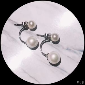 Bông tai nữ inox kiểu chữ C đính 2 viên đá xinh xắn - Bảo hành vĩnh viễn không đen và không gỉ sét