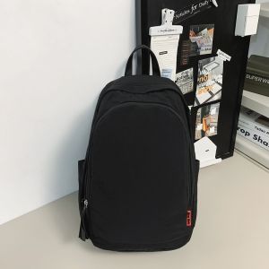 Casual Outdoor Hong Kong Style Double Shoulder Bag Large Capacity High School College Student Backpack Nylon Material Zipper Closure