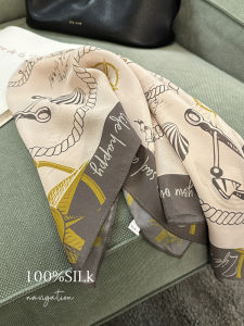 Creamy Sailing Travel Silk Scarf: A Perfect Addition to Your Fragrance Beach Vacation