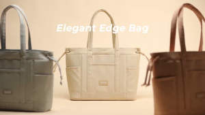 Túi tote 2 mặt Natoli nhiều ngăn có khóa kéo vải canvas to đựng laptop Elegant Edge Bag T19