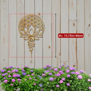 CIFbuy | Tranh Treo Tường Kim Loại Mandala 15.75 Inch Với Hoa Sen Sri Yantra - Trang Trí Thiền Định Tâm Linh Yoga Phong Cách Đồng Quê Điểm Nhấn Trang Trí Tường Nhà
