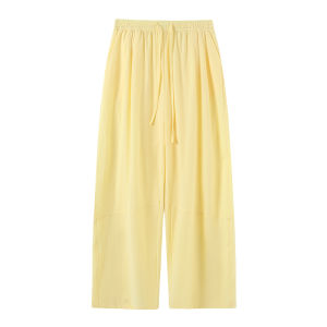 MiiOW | กางเกงขายาวทรงหลวมเอวสูงสำหรับผู้หญิง กางเกงขายาวทรงตรงแห้งเร็ว ทรงหลวม สไตล์อเมริกัน กางเกงขายาวทรงหลวมสำหรับฤดูร้อน