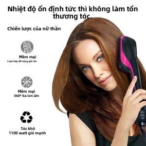 Máy Sấy Tóc & Tạo Kiểu 3 Trong 1 Chuyên Nghiệp Lược Chải Tạo Kiểu Bằng Khí Nén Làm Thẳng Và Uốn Tóc Cho Nữ