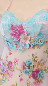 Váy ngủ Wacoal Salute ISTJ213 đầm 2 dây cao cấp hoa thêu 3D nổi - STJ213