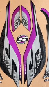 Striping sticker honda scoopy 2019 sporty hitam ungu list body Fullset