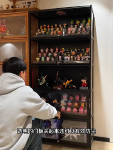 Display Cabinet Glass Acrylic Showcase 4/5 Layers Black Storage Cabinet Almari Kaca Lego Display Cabinet 展示柜