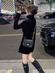 High Neck Fashionable Lazy Vibe Knit Sweater Dress