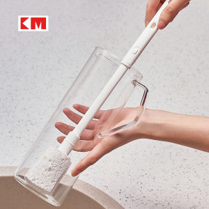 Long Handle Cup Brush Milk Bottle Cleaner Wood Pulp Cotton Durable Cleaning Brush for Washing Cups Water Cups Extendable Three-in-One