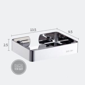 INOX 304 KỆ LỚN ĐỰNG XÀ PHÒNG VÀ DẦU GỘI GẮN TƯỜNG